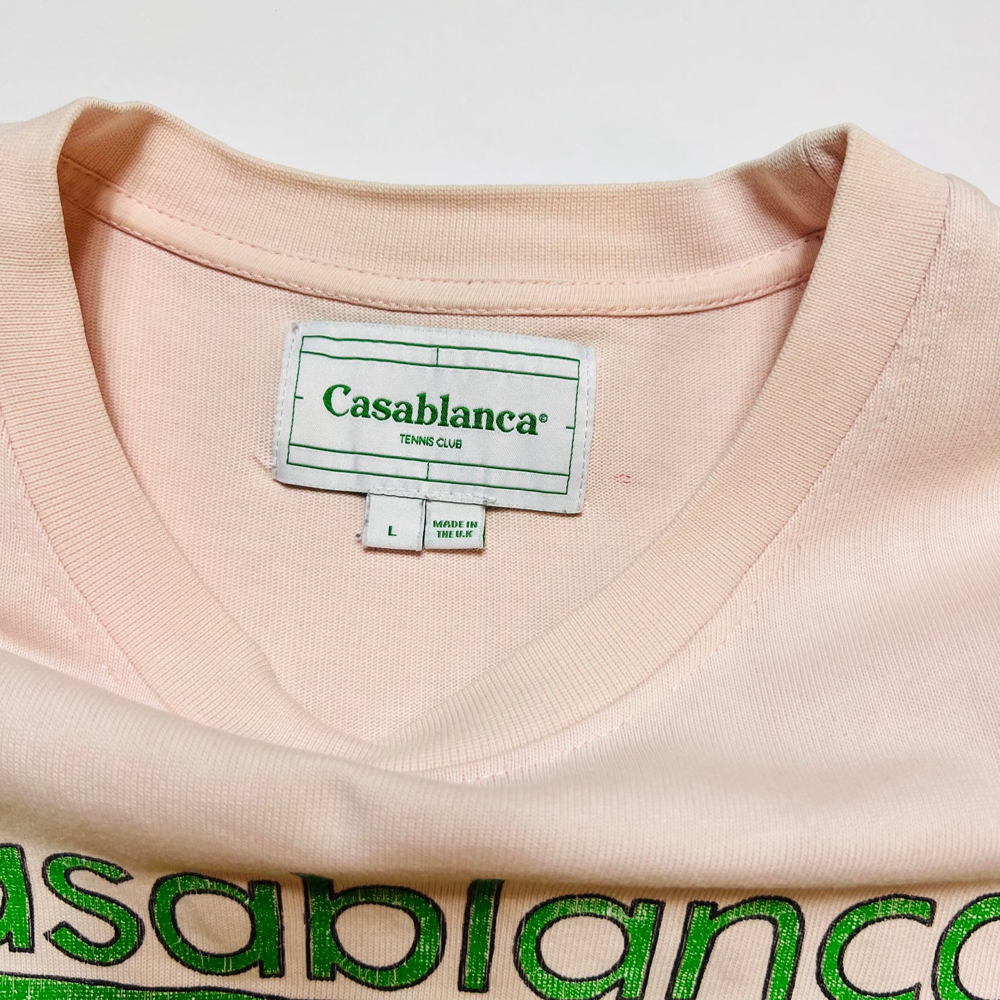 Casablanca Tennis Club Desginer Retro T-Shirt rosa M / L