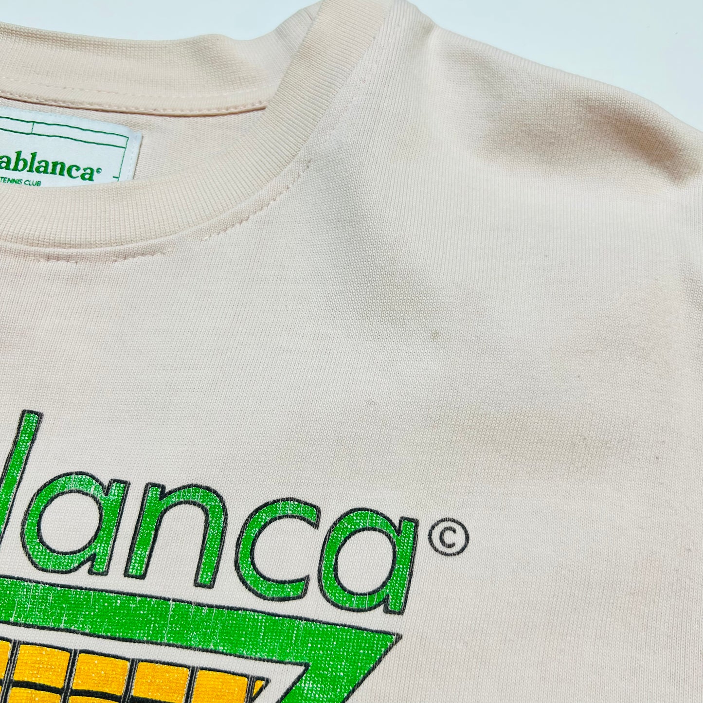 Casablanca Tennis Club Desginer Retro T-Shirt rosa M / L