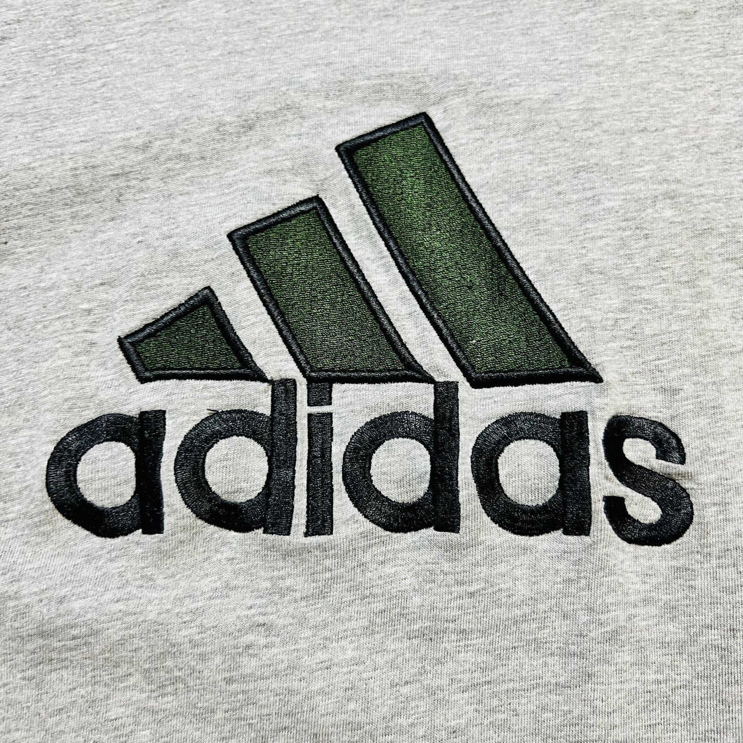 Adidas Vintage 90s Big Stripes Logo T-Shirt grau L / XL