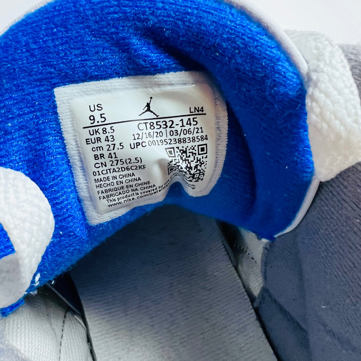 Air Jordan 3 Retro "Racer Blue" CT8532-145 Größe 43