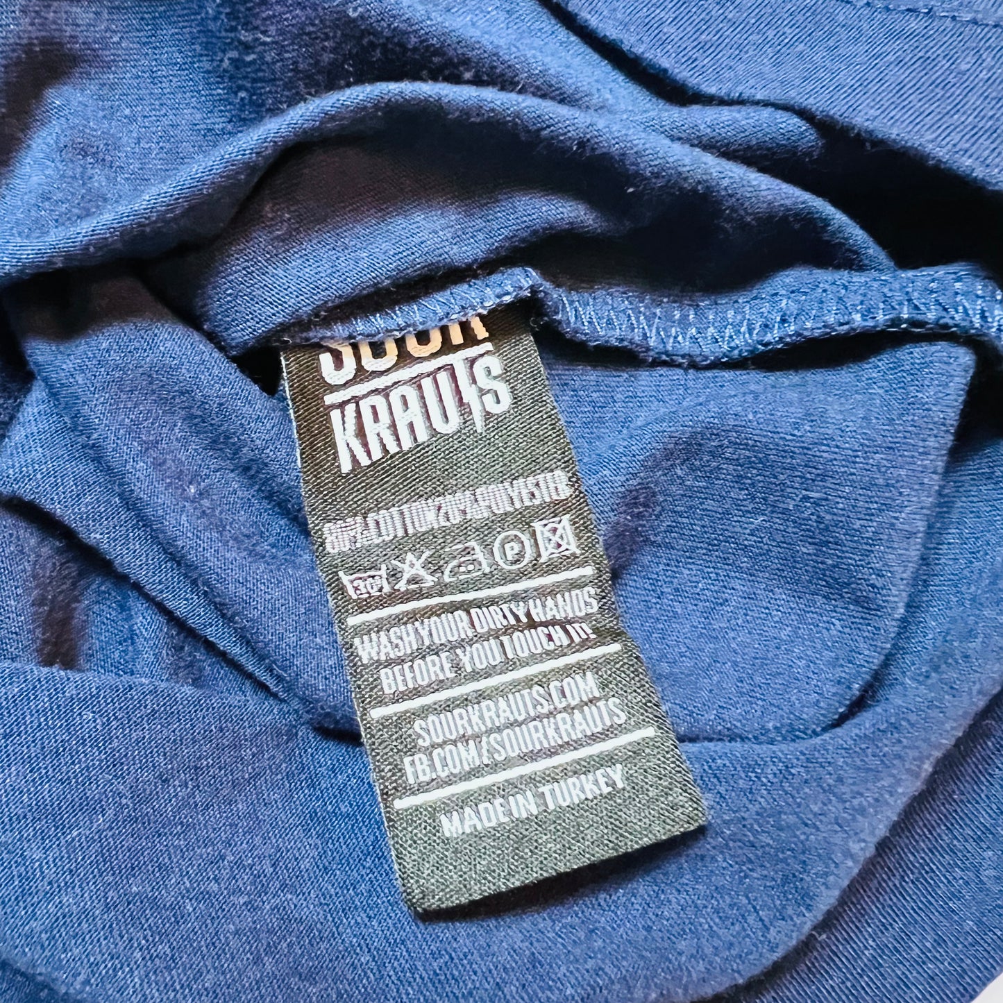 Sourkrauts Racing Flag Retro T-Shirt blau S / M - Cats on Stacks VNTG