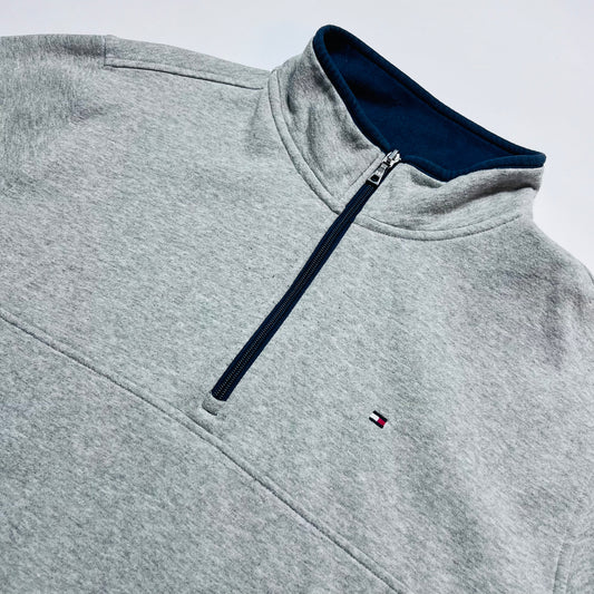 Tommy Hilfiger Golf Vintage 2000s Y2K 3/4 Zip Pullover grau L / XL - Cats on Stacks VNTG