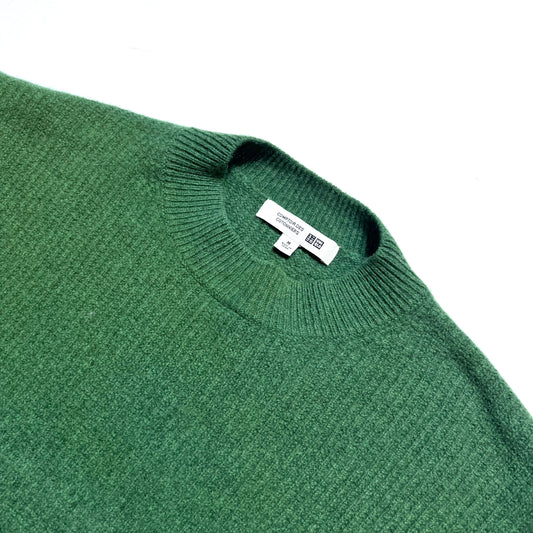 Damen UNIQLO Wollpullover Crewneck Boxy Fit grün M - Cats on Stacks VNTG