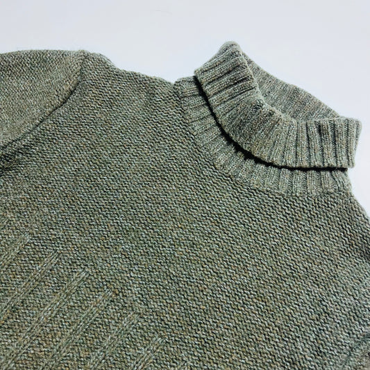 Lee Vintage 90s Rollkragenpullover Strickpullover grau grün S / M - Cats on Stacks VNTG