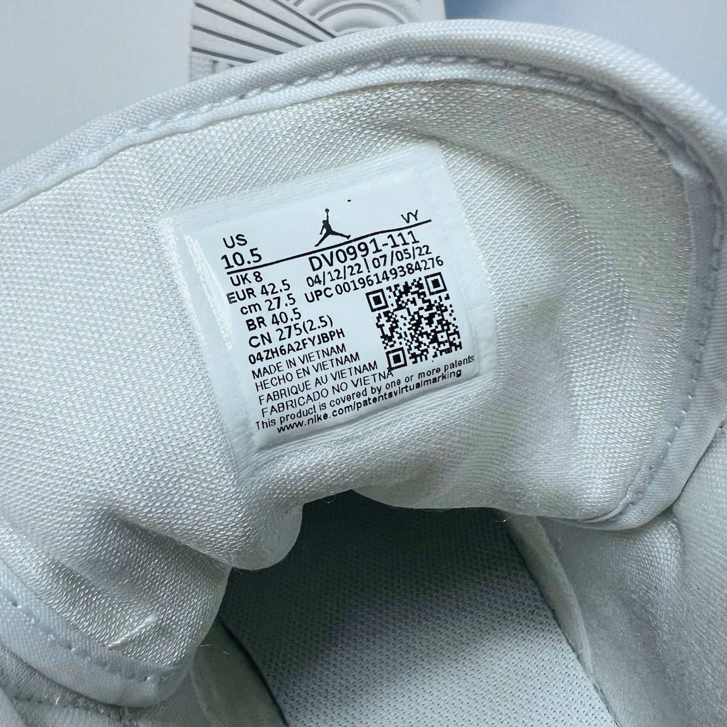 Air Jordan 1 Mid "Tripple White" weiß DV0991-111 Größe 42,5