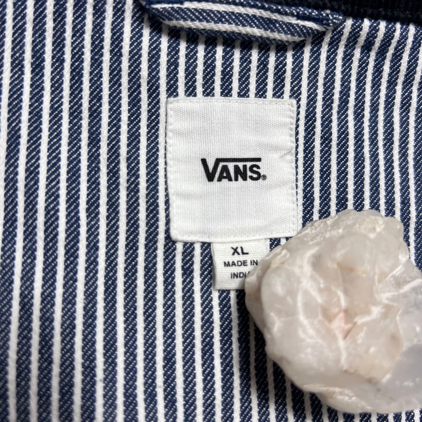 Y2K Vans Blue Striped Workwear Jacke L - Cats on Stacks VNTG