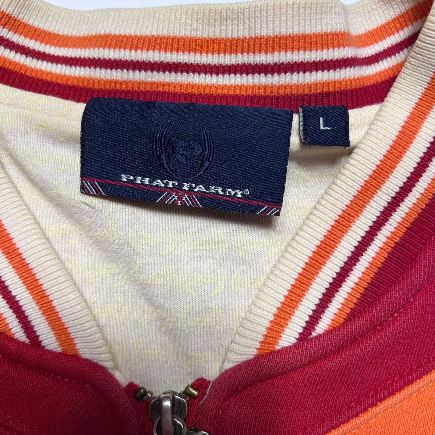 Vintage Y2K Striped Phat Farm College Jacke L - Cats on Stacks VNTG
