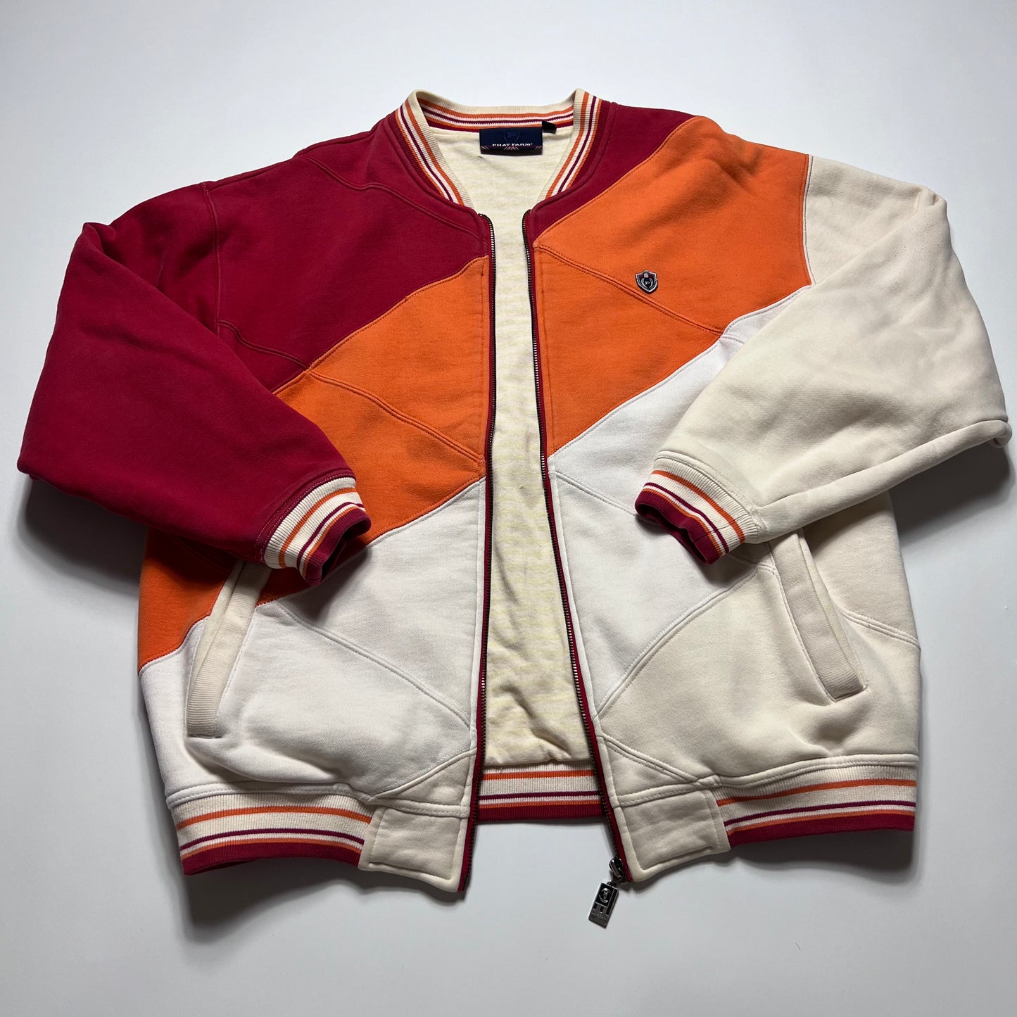 Vintage Y2K Striped Phat Farm College Jacke L - Cats on Stacks VNTG