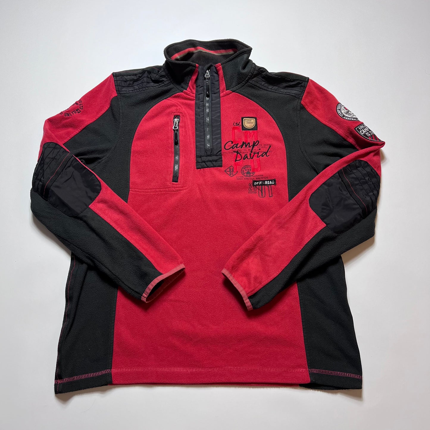 Retro Camp David Fleece Zipper L - Cats on Stacks VNTG