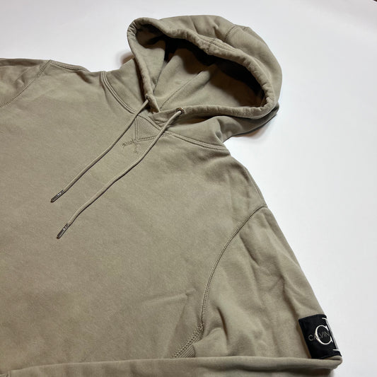 Calvin Klein Jeans Badge Hoodie Pullover beige L - Cats on Stacks VNTG