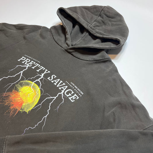 Pretty Savage Boxy Hoodie Pullover grau L - Cats on Stacks VNTG