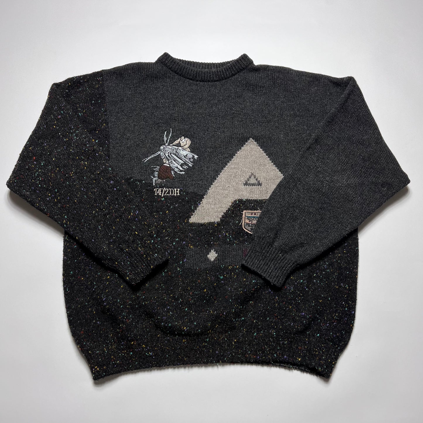 Vintage Aviator Wollpullover XL - Cats on Stacks VNTG