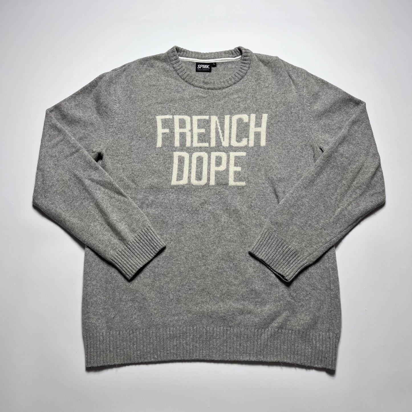 Y2K Space Monkeys French Wollpullover L - Cats on Stacks VNTG