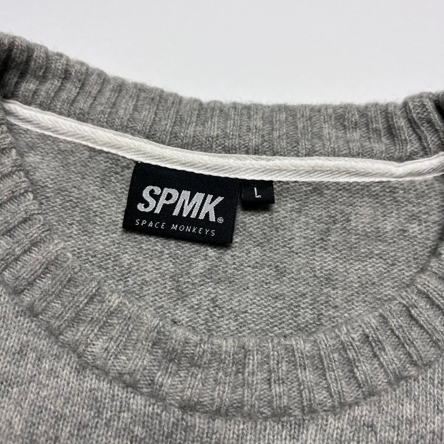 Y2K Space Monkeys French Wollpullover L - Cats on Stacks VNTG