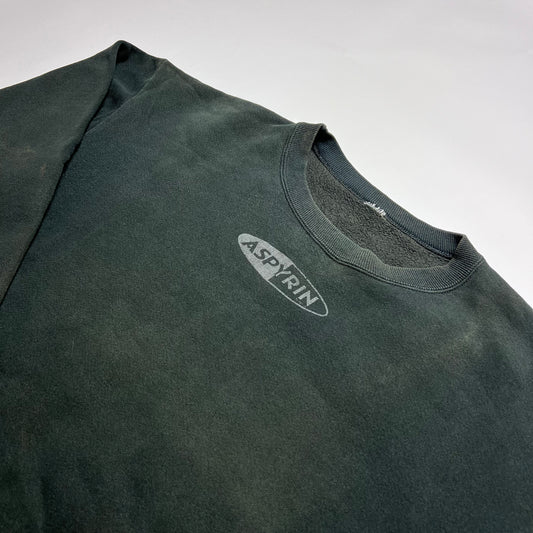 Vintage Aspyrin Black Crewneck XL - Cats on Stacks VNTG