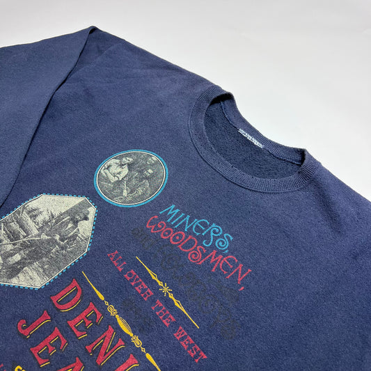 Vintage Western Style Crewneck L - Cats on Stacks VNTG