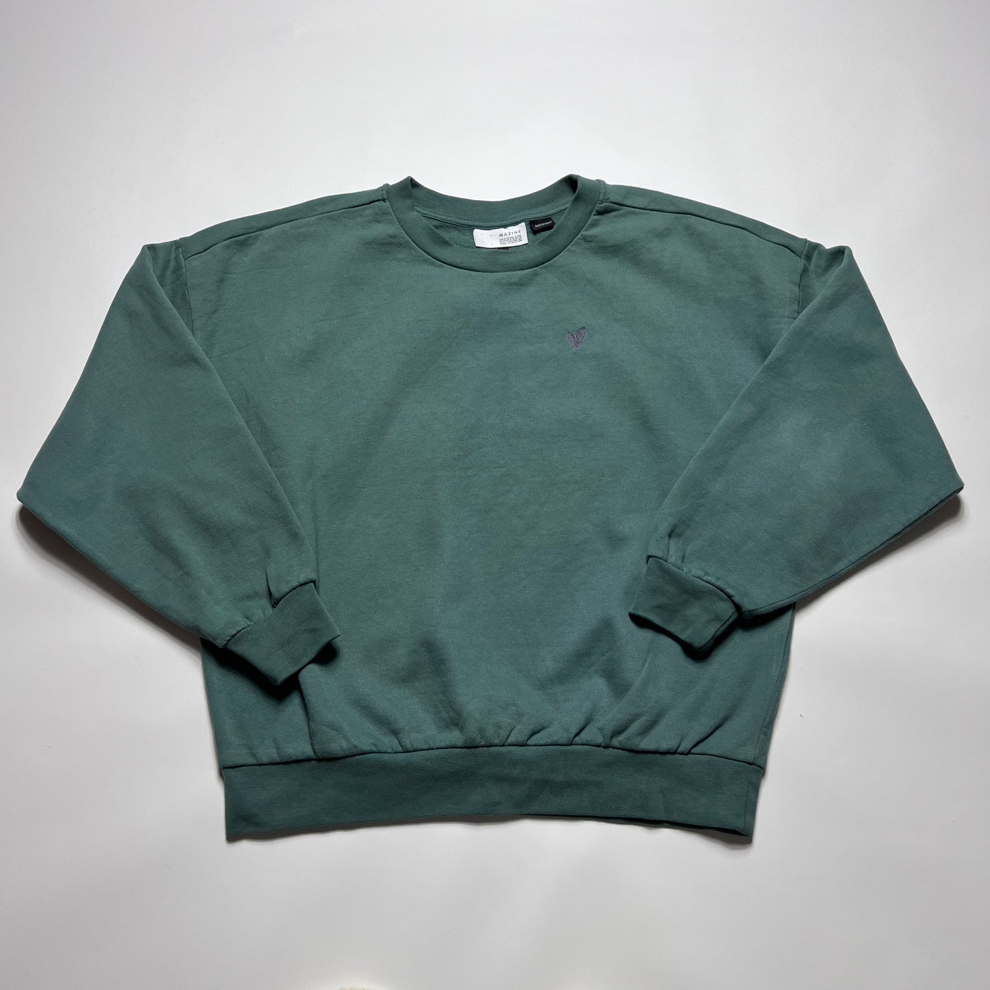 Mazine Awareness Green Crewneck L - Cats on Stacks VNTG