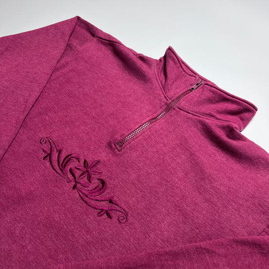 Vintage Tribal Flower Fleece Zipper M / L - Cats on Stacks VNTG