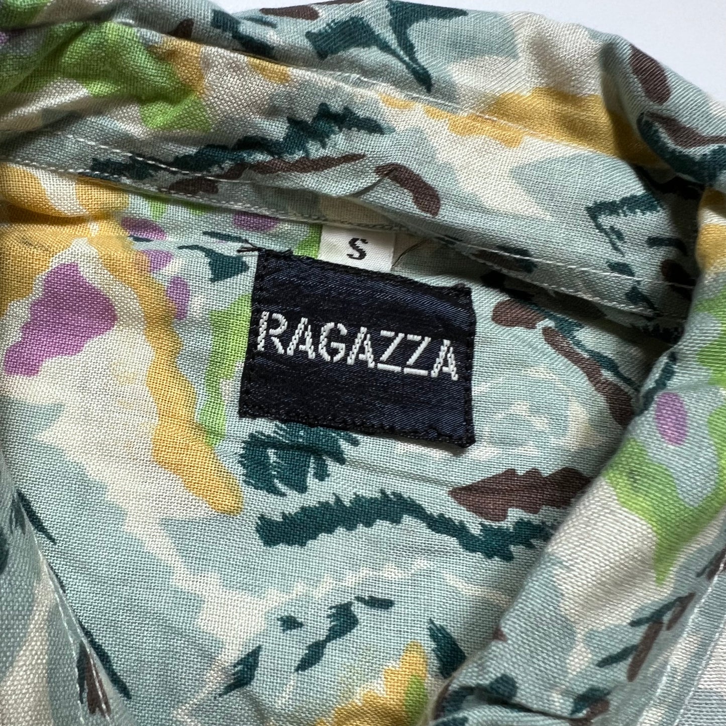 Vintage Ragazza Crazy Pattern Crop Hemd S / M - Cats on Stacks VNTG
