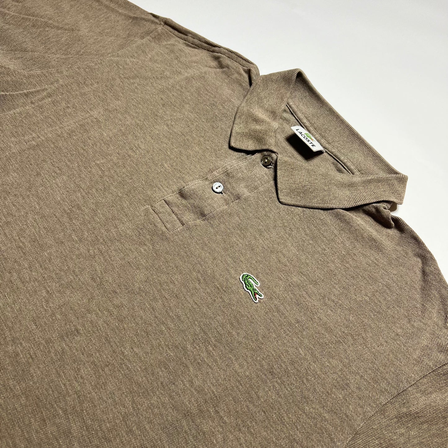Vintage Lacoste Sandy Brown Polo Shirt XL - Cats on Stacks VNTG