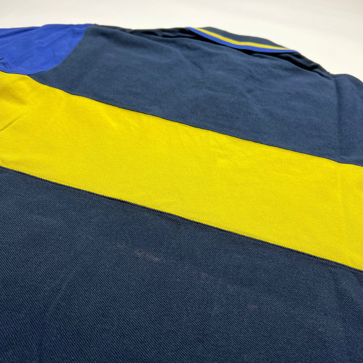 Vintage Ralph Lauren Blue Yellow Polo Shirt L - Cats on Stacks VNTG