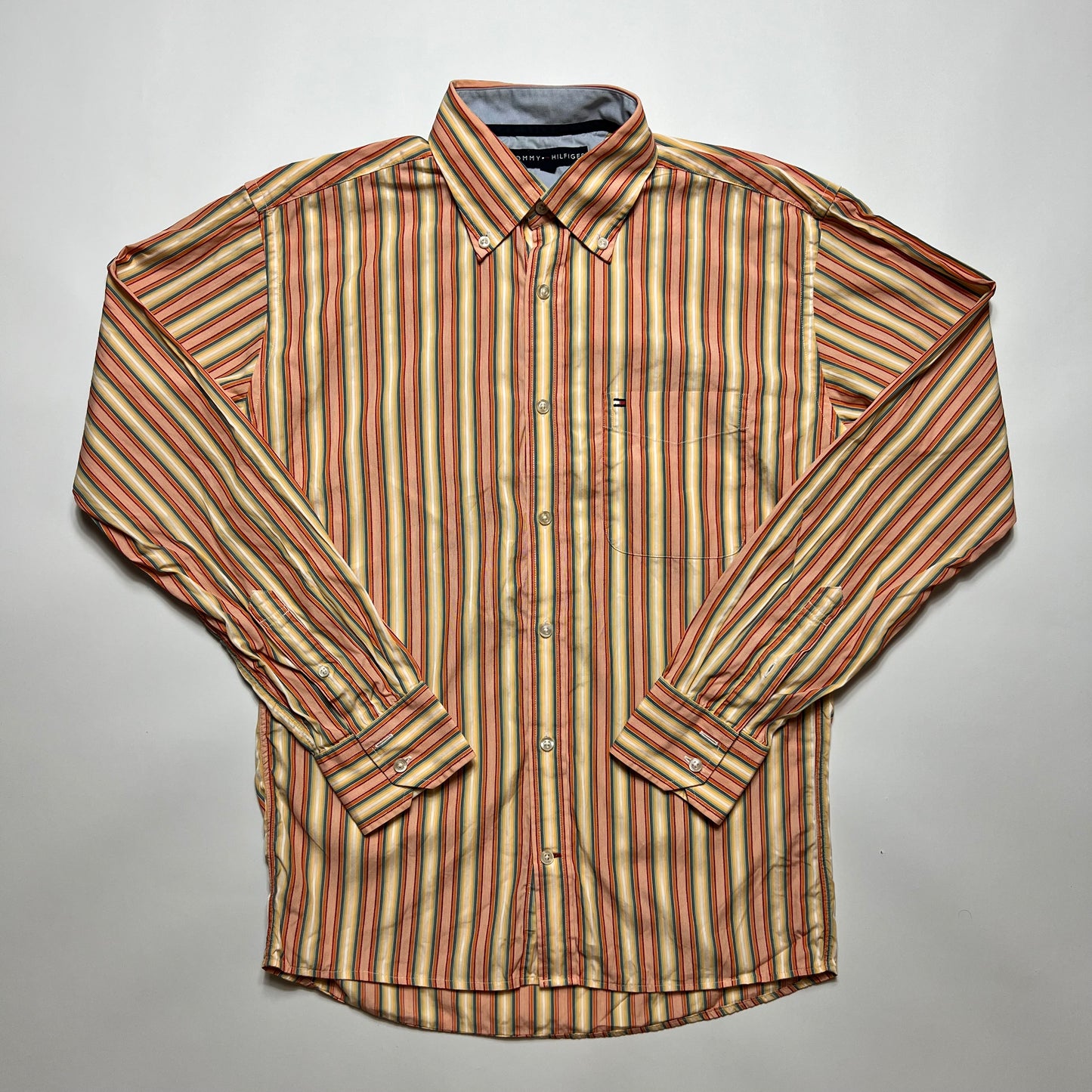 Y2K Tommy Hilfiger Stripe Hemd S - Cats on Stacks VNTG