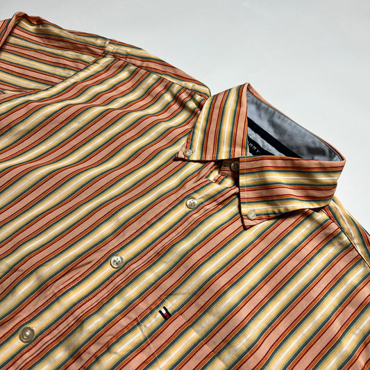 Y2K Tommy Hilfiger Stripe Hemd S - Cats on Stacks VNTG