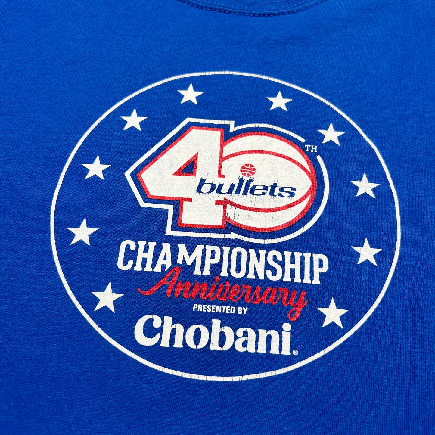 Vintage NBA 40 Bullets 1978 Anniversary T-Shirt L - Cats on Stacks VNTG