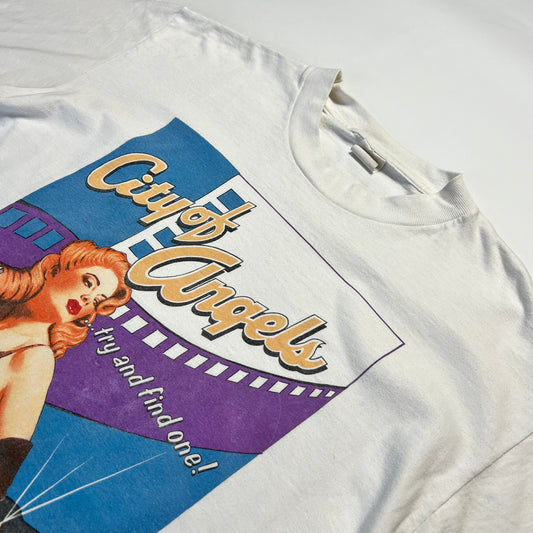 LA City of Angels Vintage 90s T-Shirt weiß L / XL - Cats on Stacks VNTG