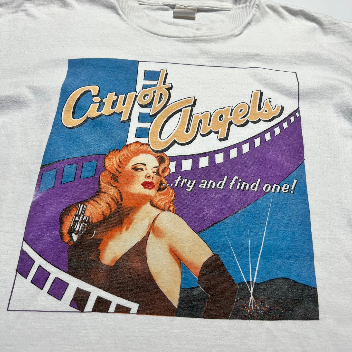 Vintage LA City of Angels White T-Shirt L / XL - Cats on Stacks VNTG