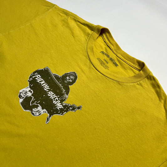 F*cking Awesome Yellow Skull T-Shirt M / L - Cats on Stacks VNTG