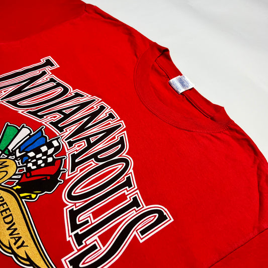 Indianapolis Motor Speedway Vintage 2000s Racing T-Shirt Y2K Herren rot L - Cats on Stacks VNTG