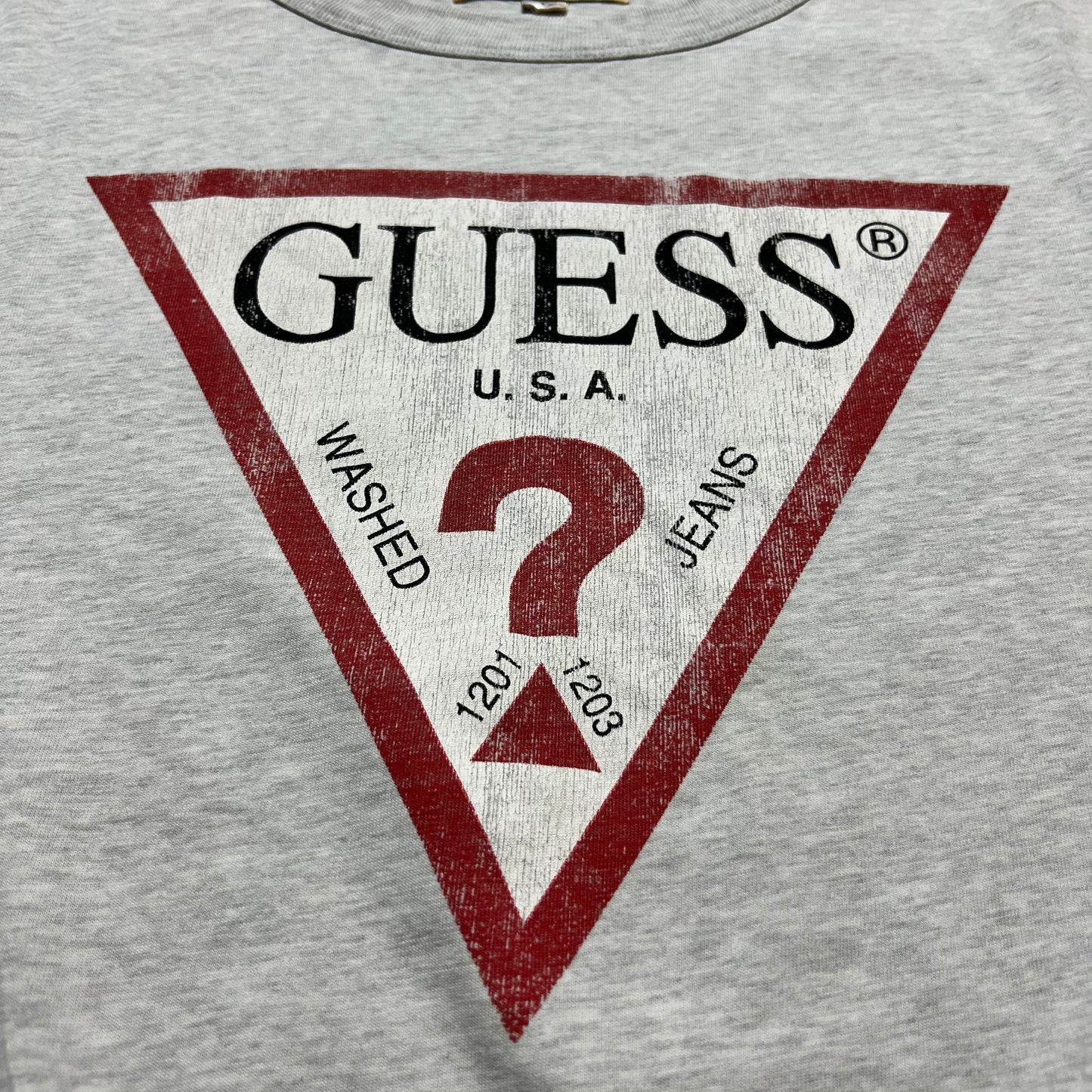 Vintage Guess Big Question Mark T-Shirt L / XL - Cats on Stacks VNTG