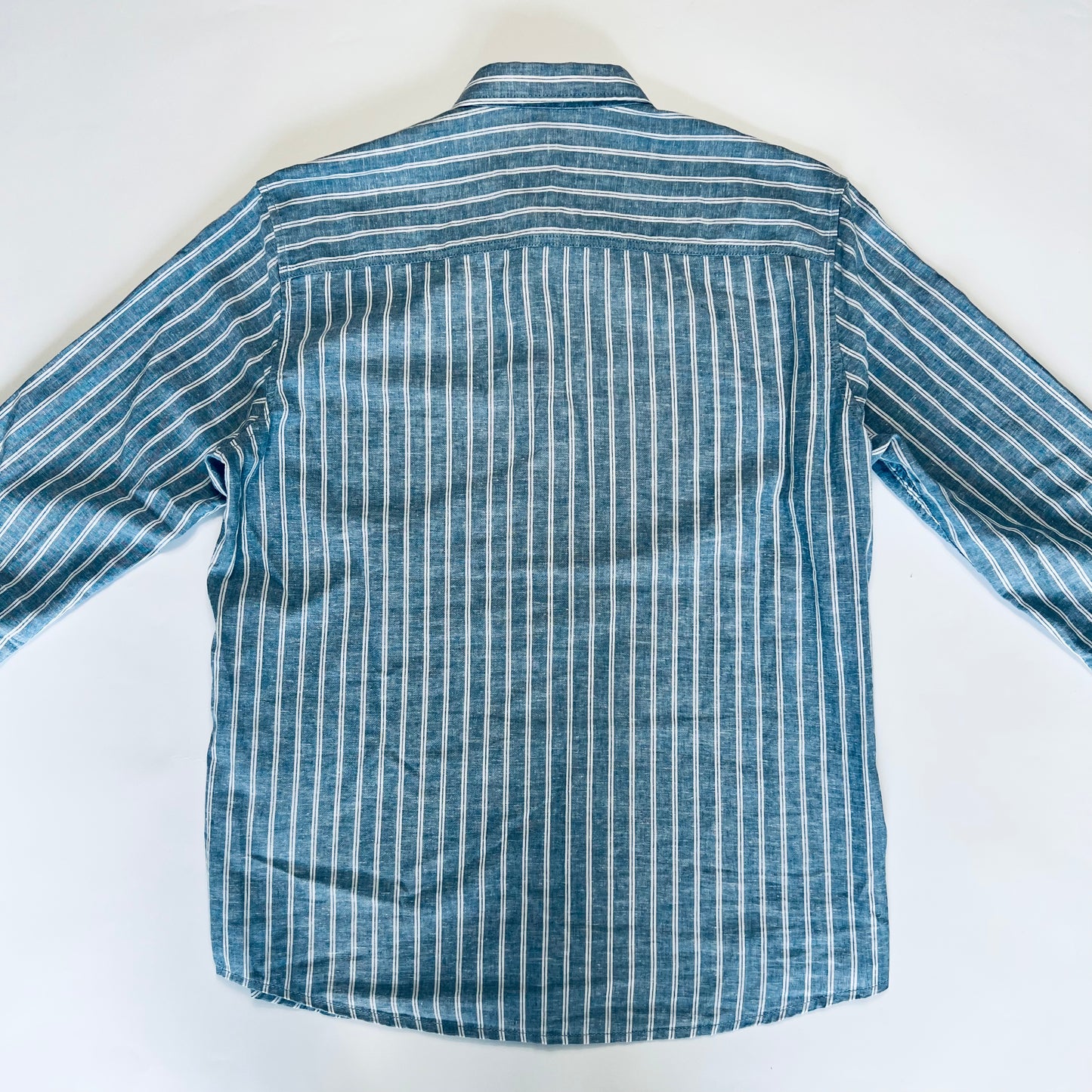 Tom Tailor Blue Stripe Leinen Hemd M / L - Cats on Stacks VNTG