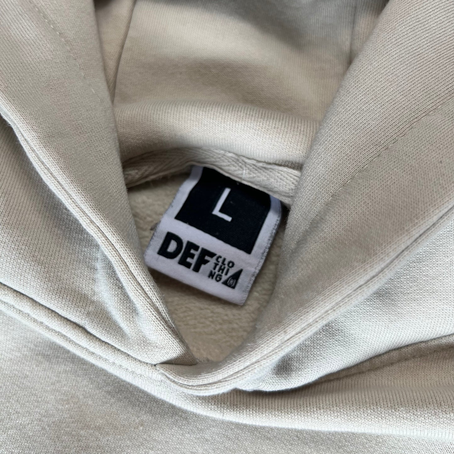 DEF Beige Basic Hoodie M - Cats on Stacks VNTG