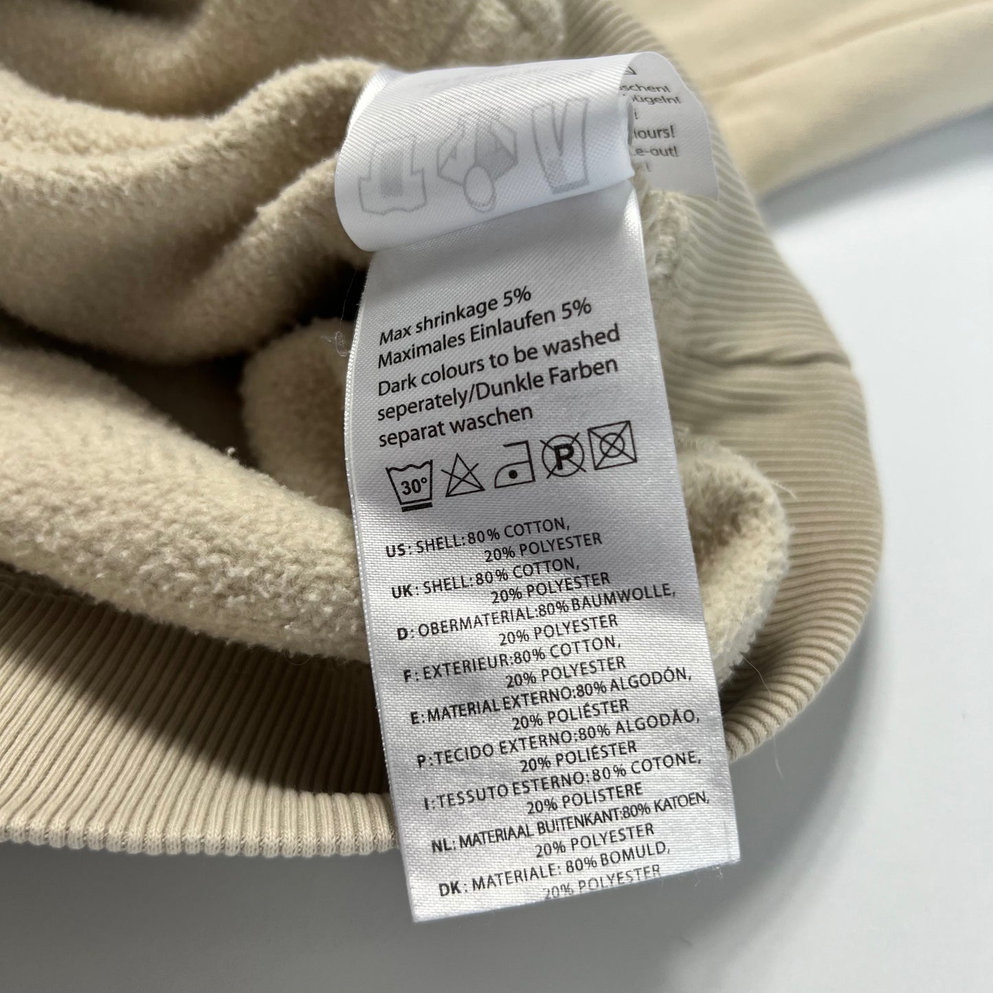 DEF Beige Basic Hoodie M - Cats on Stacks VNTG
