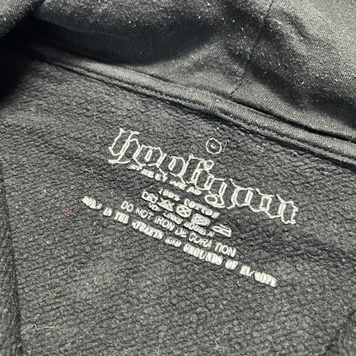 Vintage Hooligan Script Black Vega Zip Hoodie M / L - Cats on Stacks VNTG