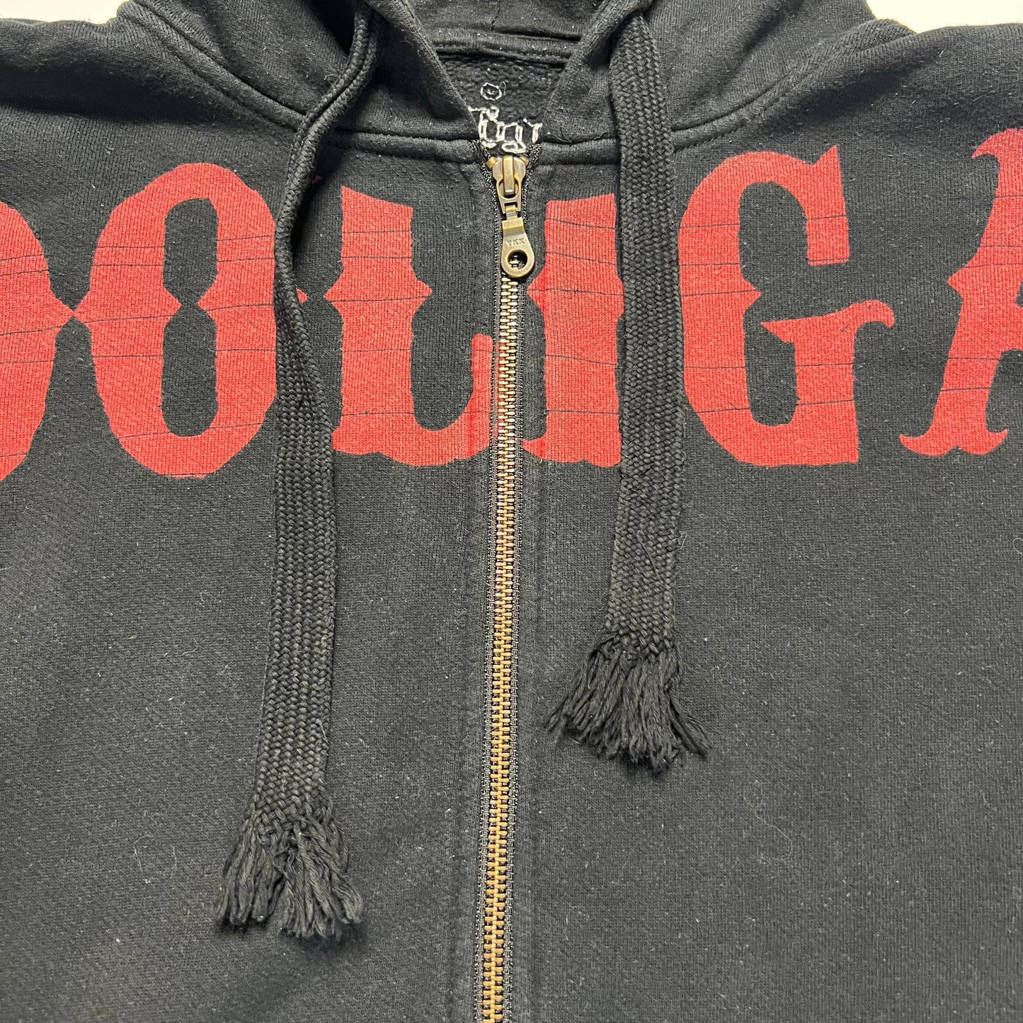 Vintage Hooligan Script Black Vega Zip Hoodie M / L - Cats on Stacks VNTG