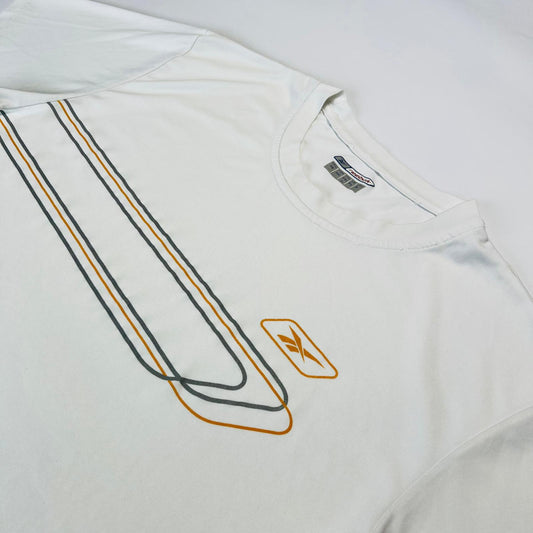 Y2K Reebok Sports White T-Shirt L - Cats on Stacks VNTG