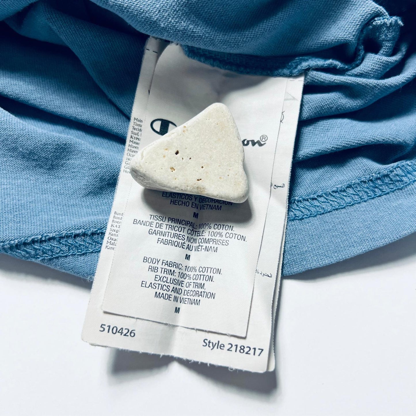 Champion Blue Script T-Shirt M / L - Cats on Stacks VNTG