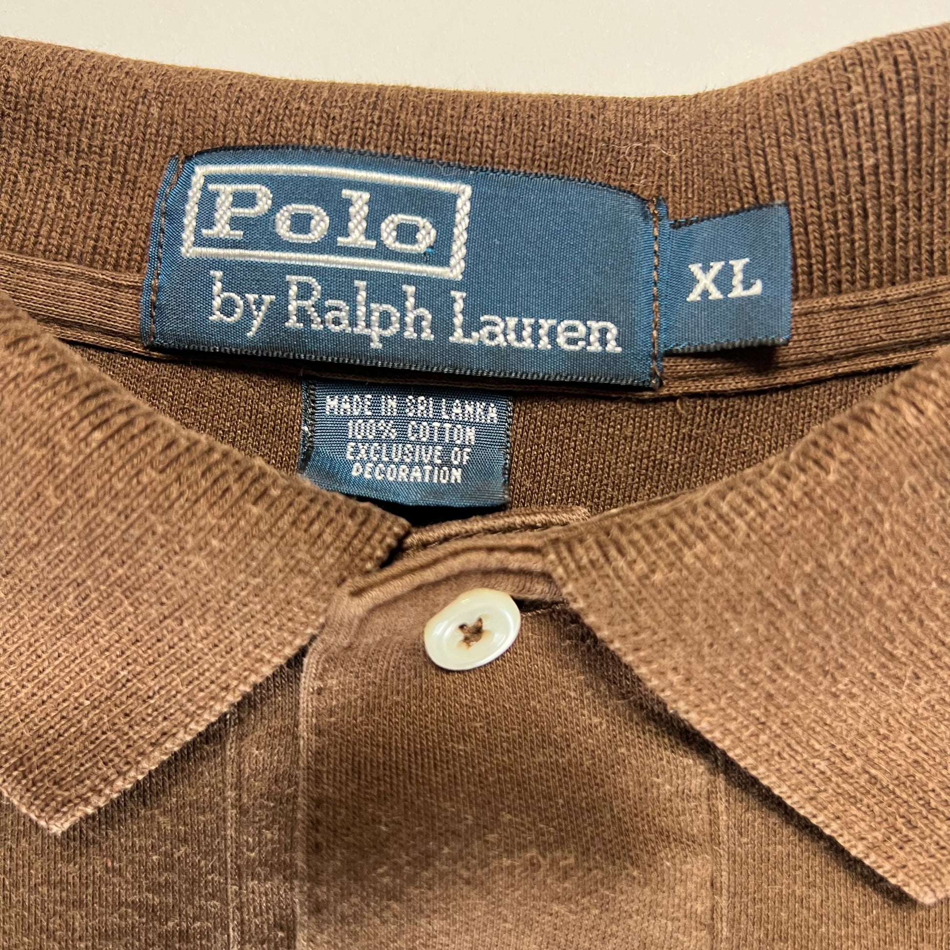 Vintage Ralph Lauren Brown Polo Shirt XL / XXL - Cats on Stacks VNTG
