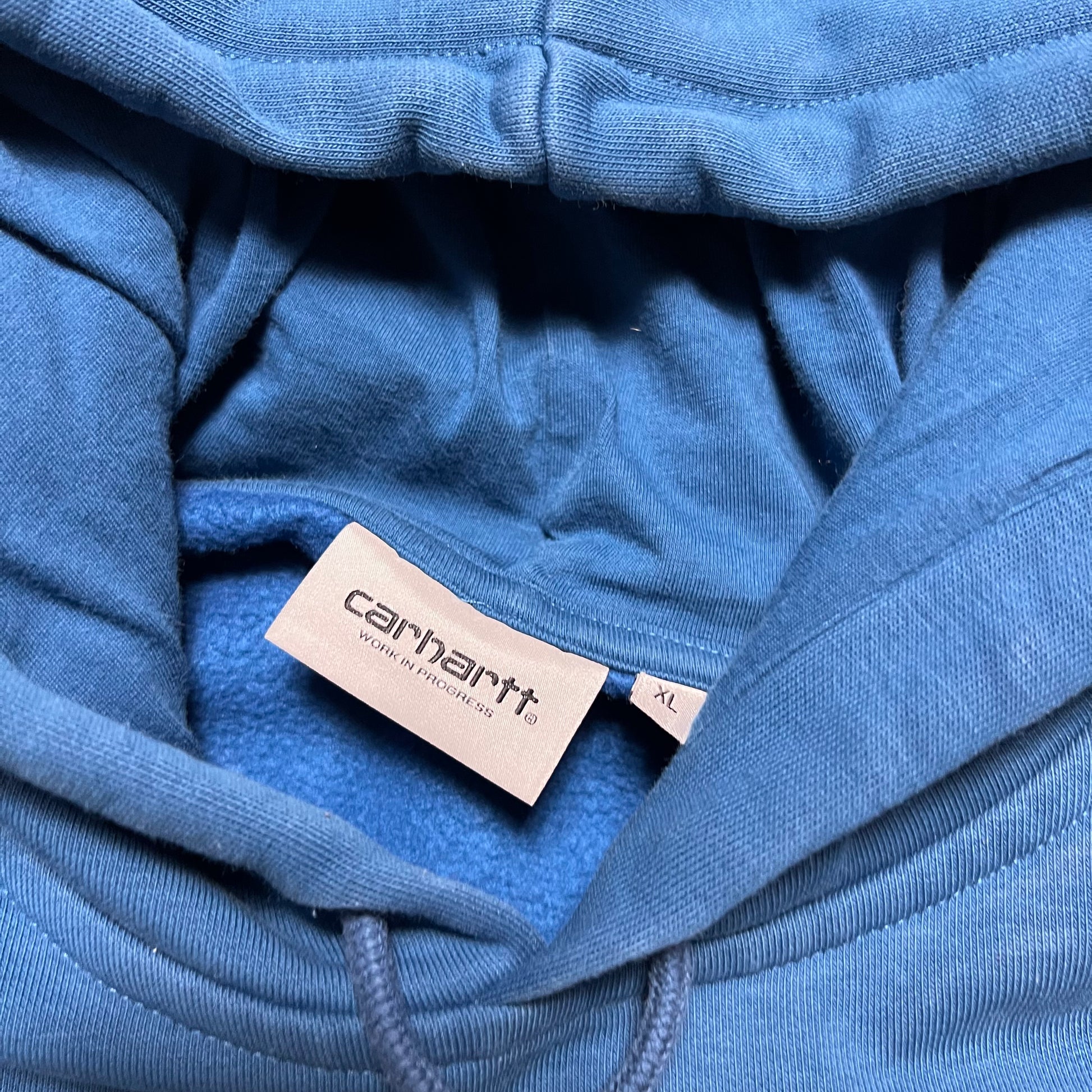 Carhartt Hooded Chase Sweat Blue Hoodie L / XL - Cats on Stacks VNTG
