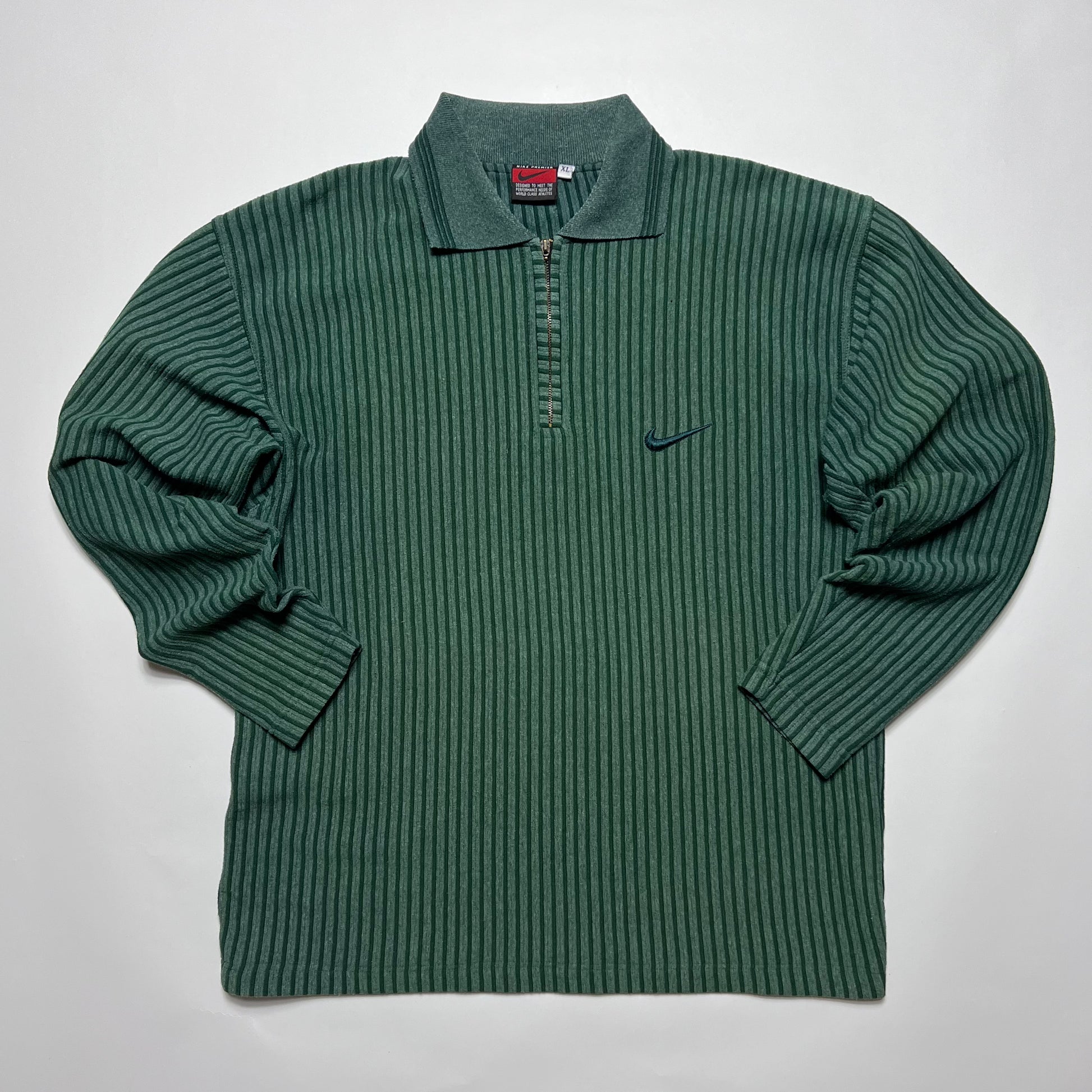Vintage Nike Premier Green Polo Longsleeve Shirt L - Cats on Stacks VNTG