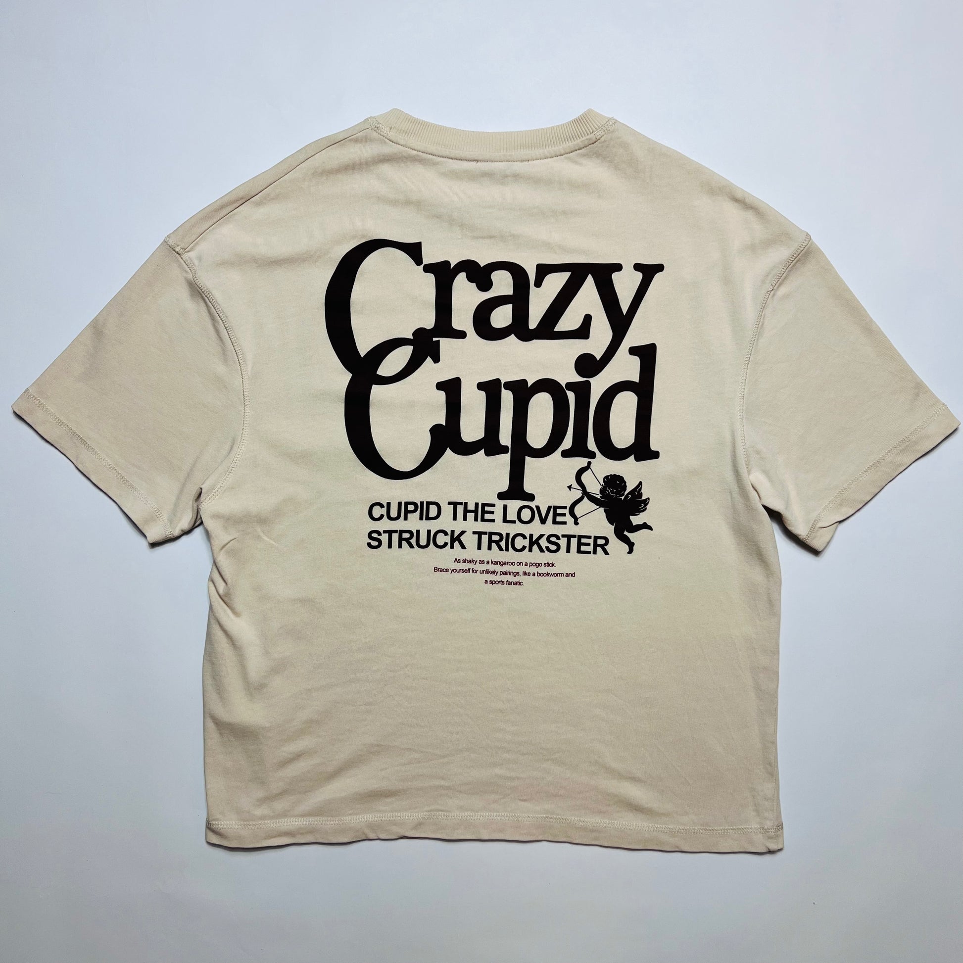 ZARA Crazy Cupid Beige T-Shirt M / L - Cats on Stacks VNTG