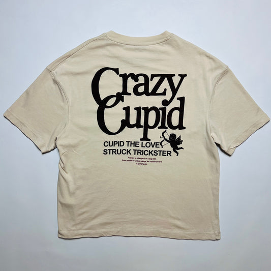 ZARA Crazy Cupid Beige T-Shirt M / L - Cats on Stacks VNTG