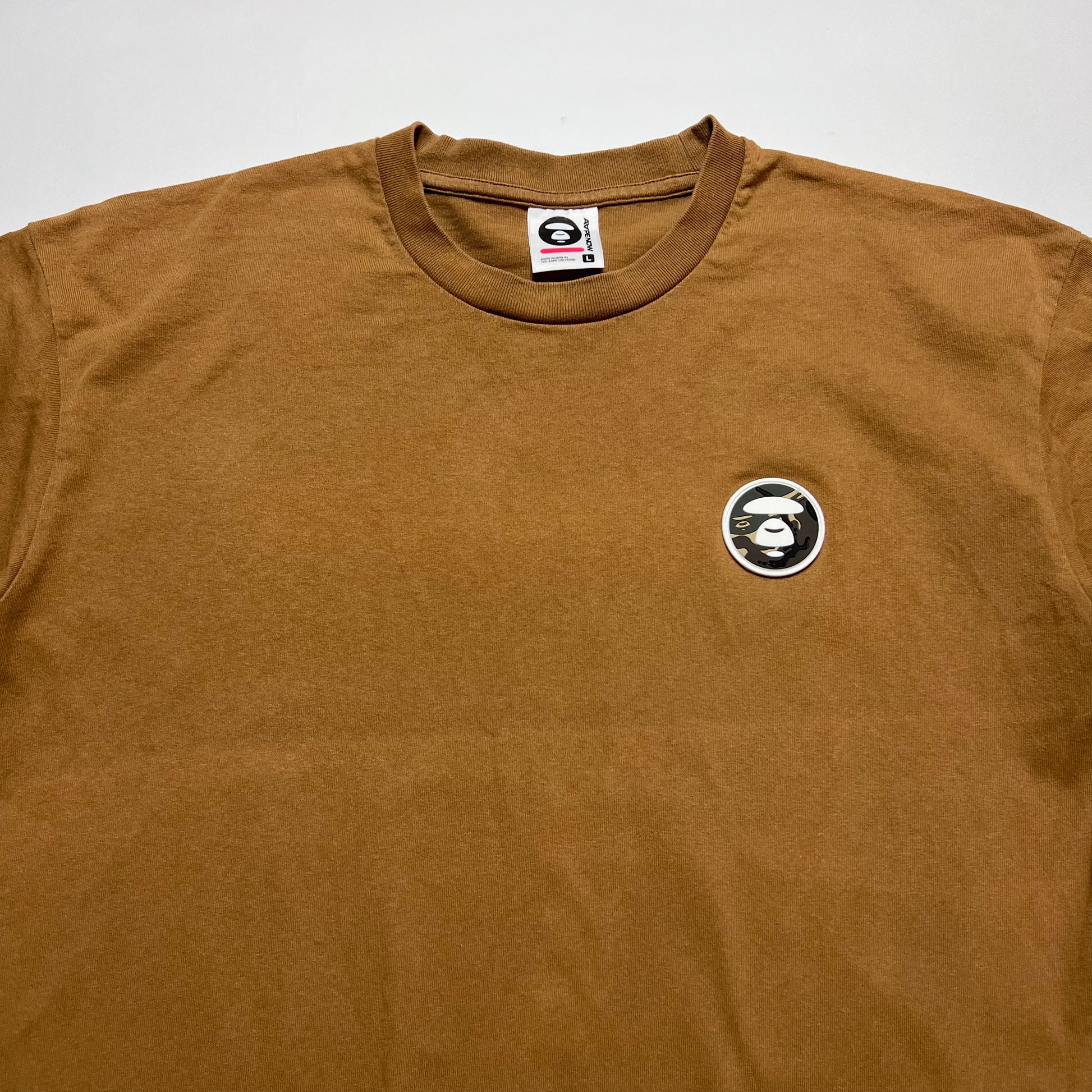 BAPE Aape Now Brown Small Logo T-Shirt L - Cats on Stacks VNTG