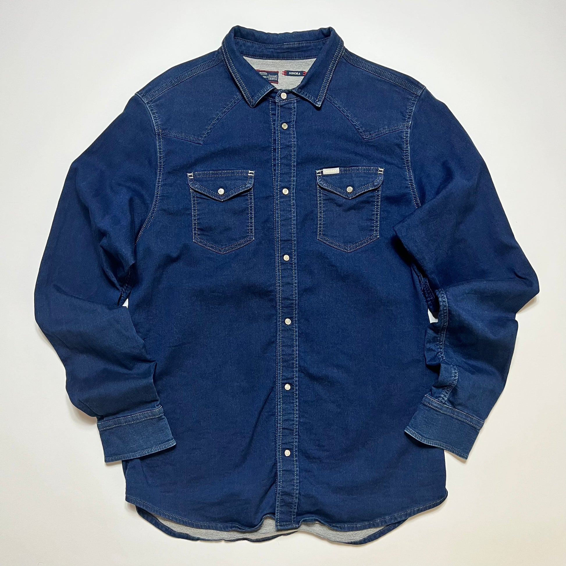 Y2K Retro Diesel Western Jeanshemd Shirt blau L - Cats on Stacks VNTG