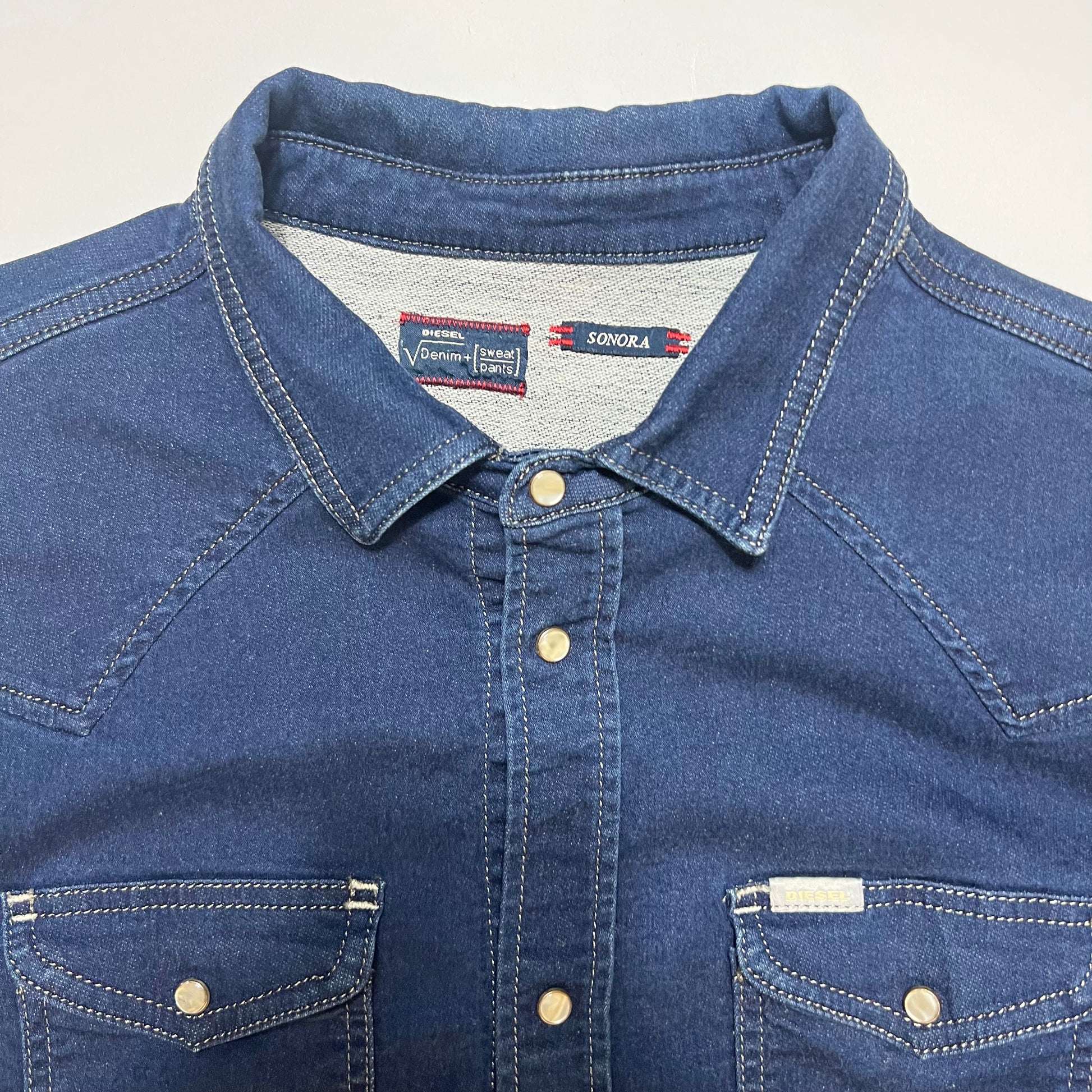 Y2K Retro Diesel Western Jeanshemd Shirt blau L - Cats on Stacks VNTG