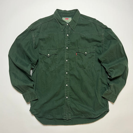 Vintage Levis Barstow Western Jeanshemd Shirt grün XL / XXL - Cats on Stacks VNTG