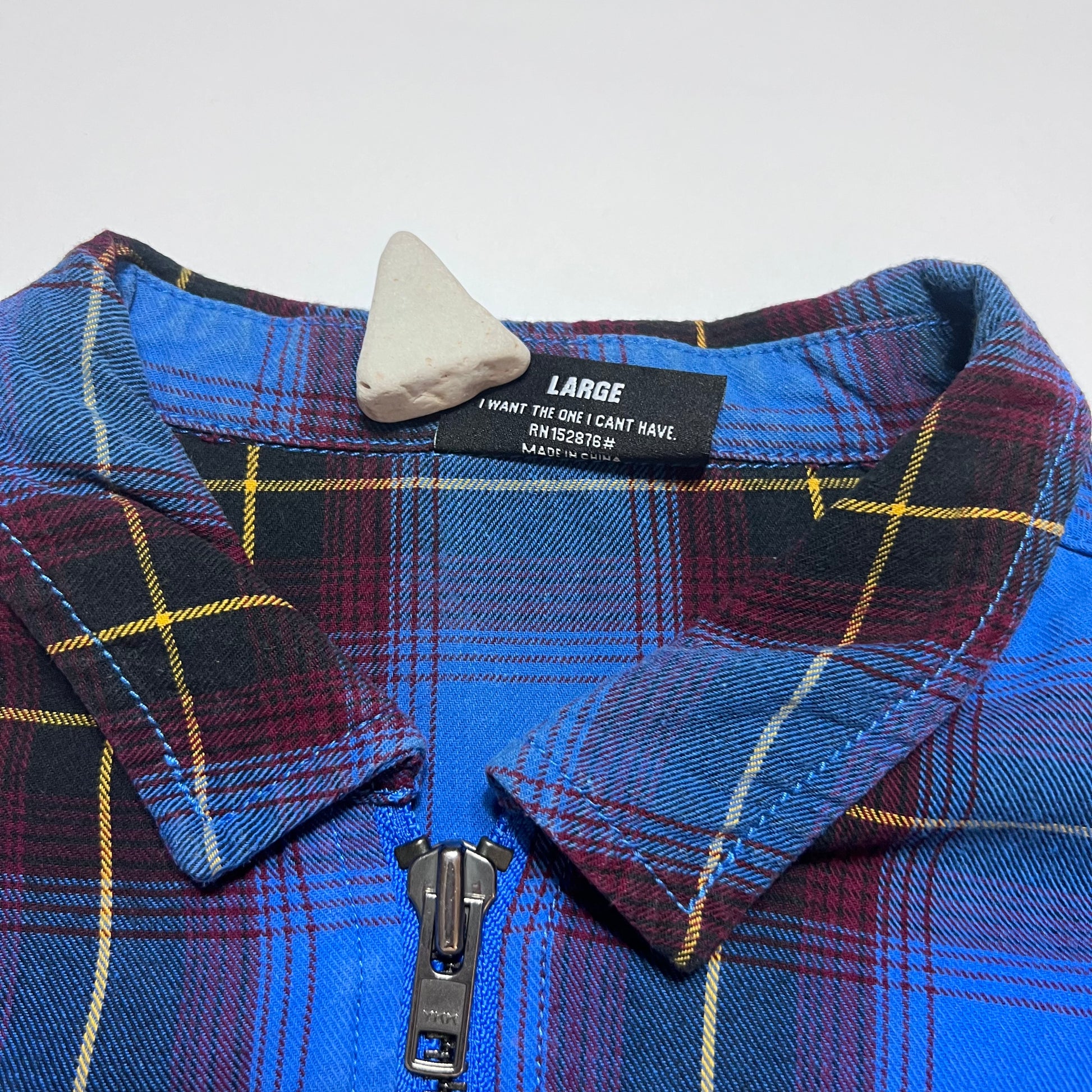 Retro Pleasures Zipper Hemd Shirt blau M / L - Cats on Stacks VNTG